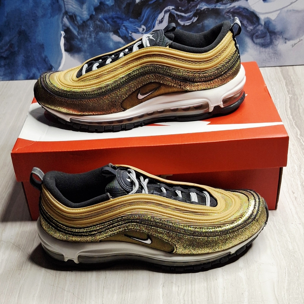 Nike Air Max 97 Gold and Black Sneakers